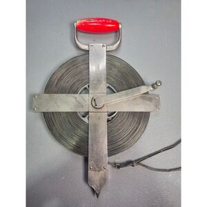 Vintage Lufkin Rule Co surveyor 200 foot chain.